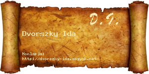 Dvorszky Ida névjegykártya