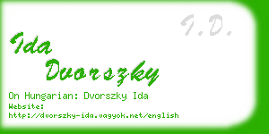 ida dvorszky business card